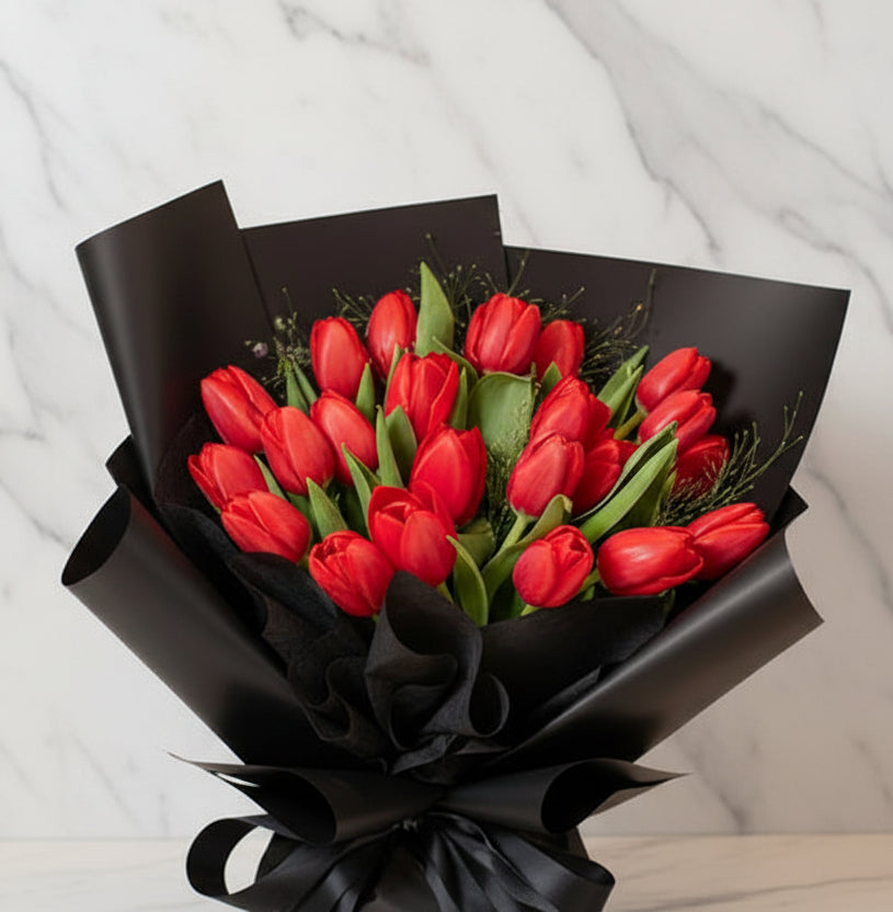(紅色)20枝鬱金香花束 Mr.064