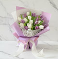 (紫白色)20枝鬱金香花束 Mr.065