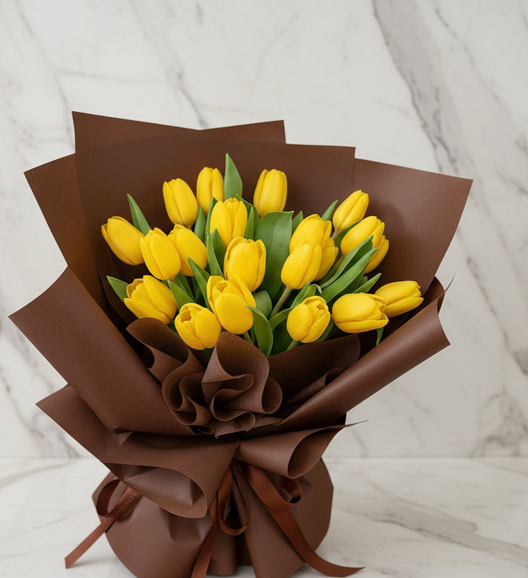(黃色)20枝鬱金香花束 Mr.065