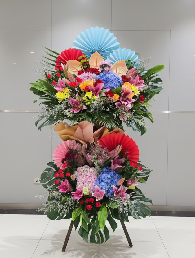 日式雙層開張花籃 Mr.043