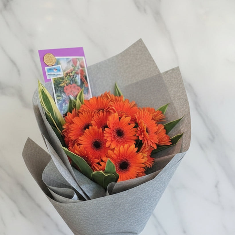 (橙色) 太陽菊花束 Mr.051