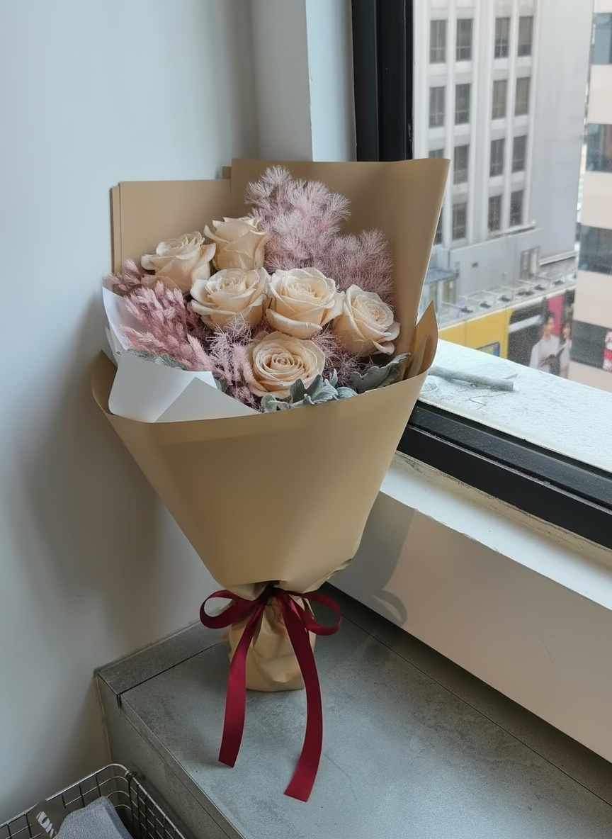 (粉紅色) 玫瑰6枝花束 Mr.331