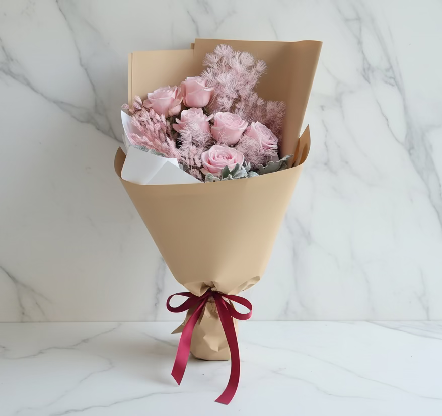 (粉紅色) 玫瑰6枝花束 Mr.331