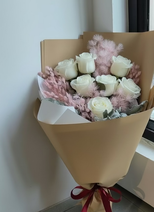 (粉紅色) 生日玫瑰6枝花束 Mr.331