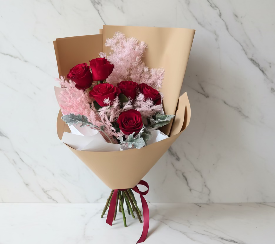 (紅色) 玫瑰6枝花束 Mr.331