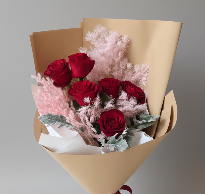 (紅色) 玫瑰6枝花束 Mr.331