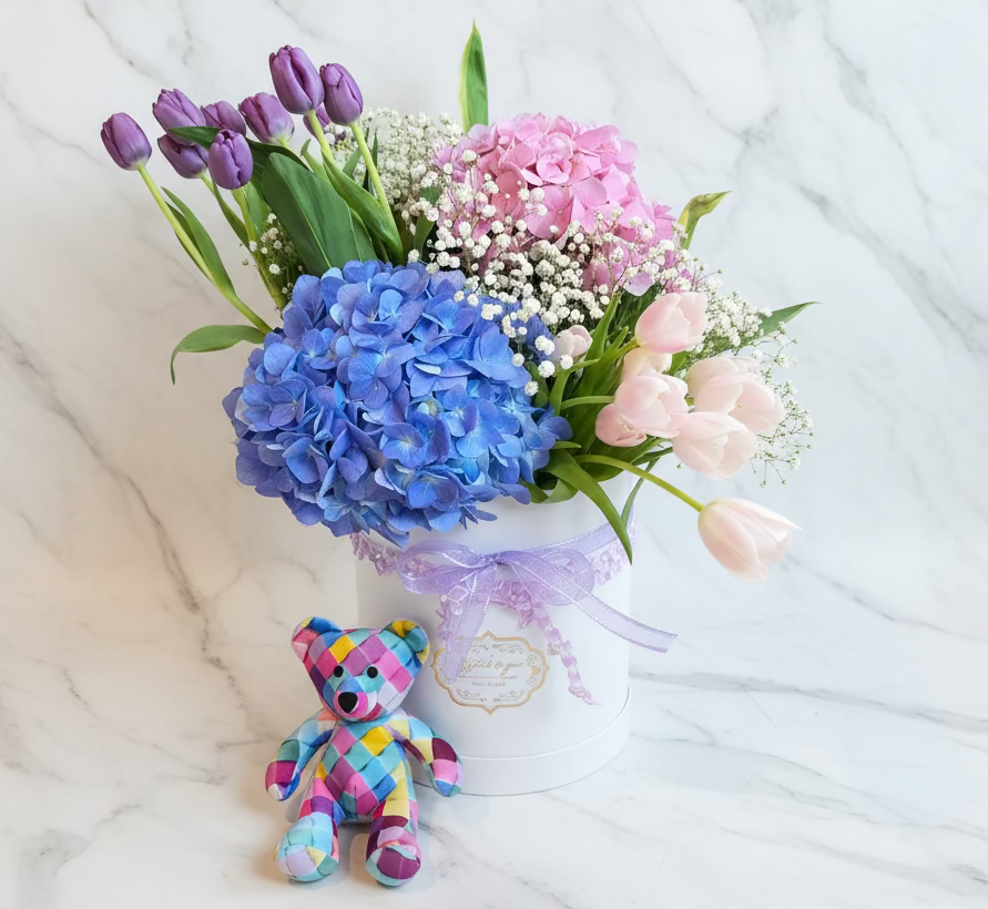 巴特熊繡球鬱金香花盒box.5（歐洲明信片免費贈送 💌）