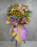 (紫黃) 向日葵開張花籃 Mr.0411（免費送貨）