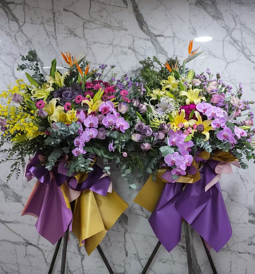 【新店誌慶首選】粉百合蘭花開幕賀籃（一次訂購2個享專屬組合價$3188） Mr.0409