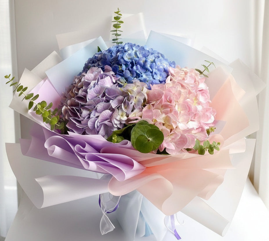 (粉紫色) 繡球桔梗花花束 Mr.061