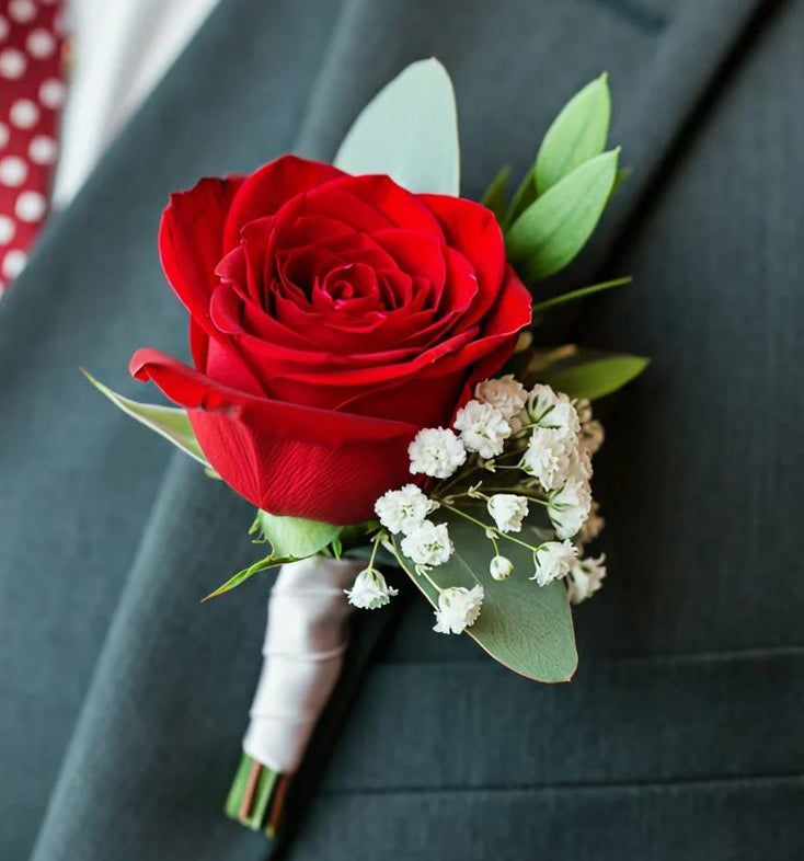 (紅色)玫瑰襟花Mr.001