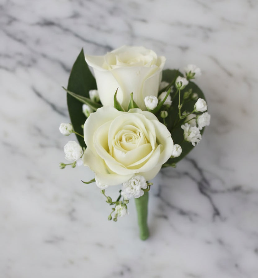 (白色)玫瑰襟花 Mr.003