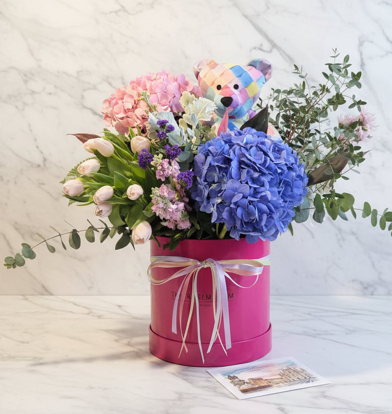 巴特熊繡球鬱金香花盒box.5（歐洲明信片免費贈送 💌）