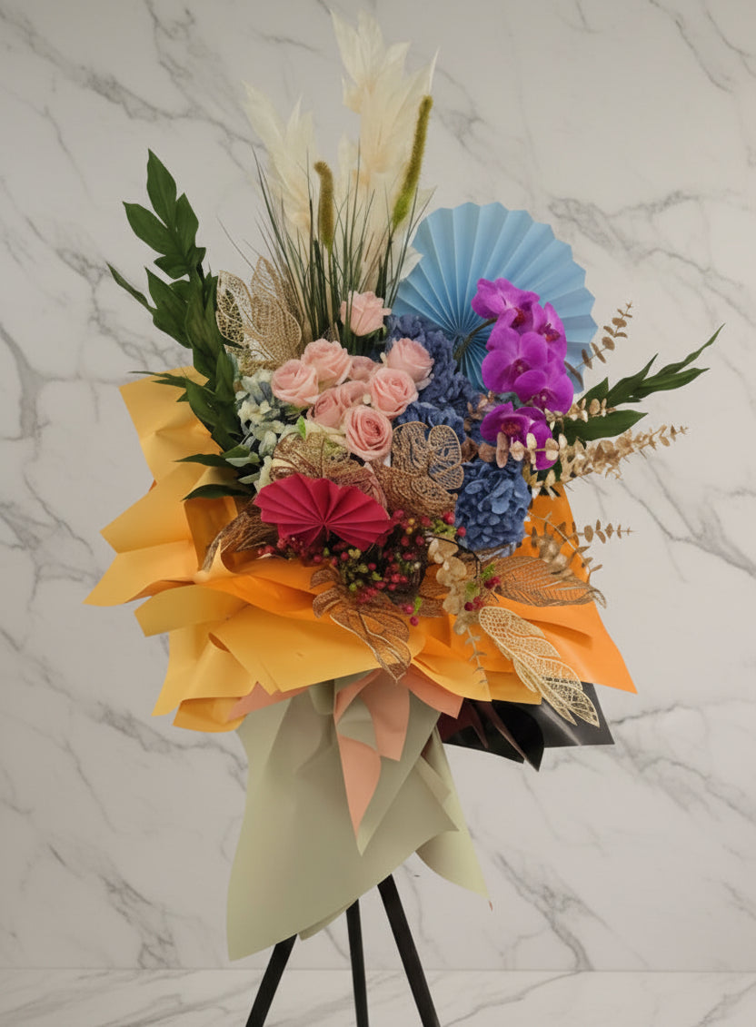 【永恆祝賀】精緻絲花桌上盆栽擺設 (MR 003)｜公司新張/辦公室裝飾持久美觀