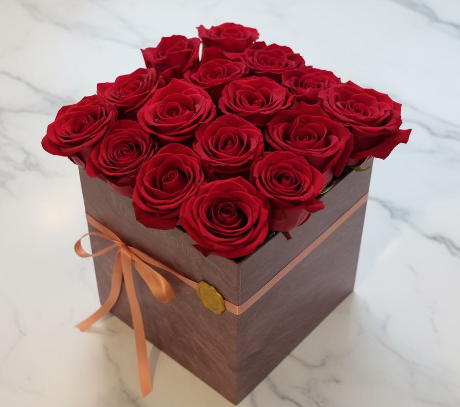 (紅色) 玫瑰16支花盒 Mr.021